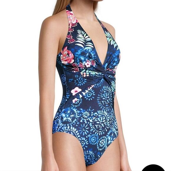 Johnny Was Annia Twist Floral One-Piece Swimsuit Size XS - Picture 4 of 16